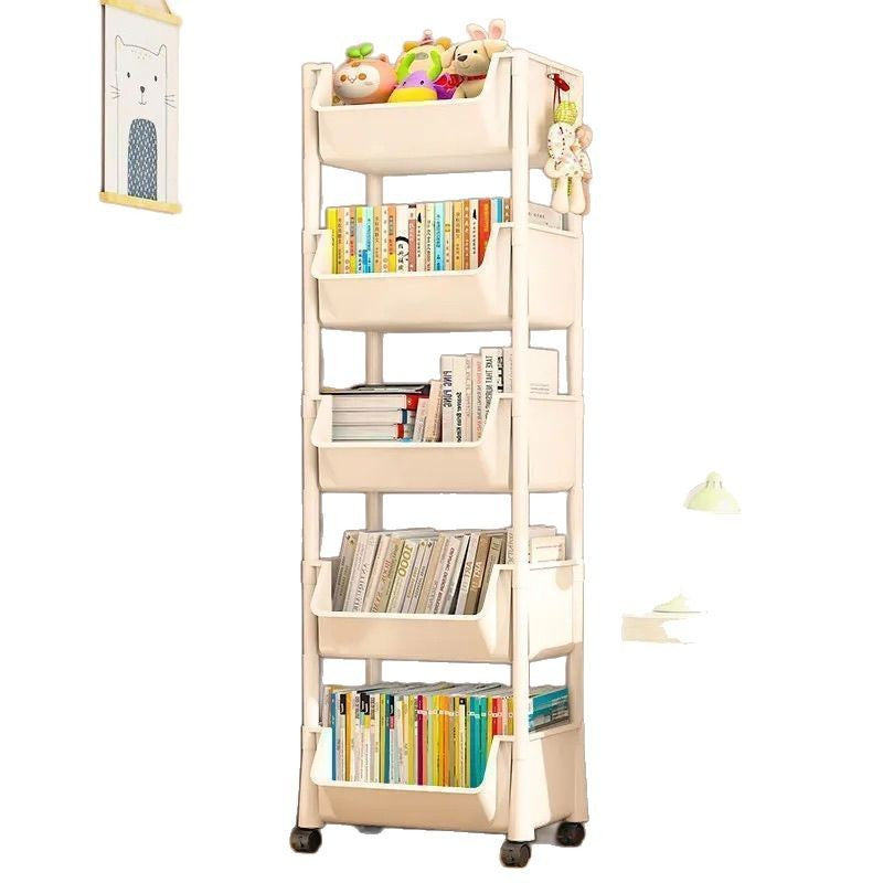 Multi-level floor-standing storage rack for small carts and household use