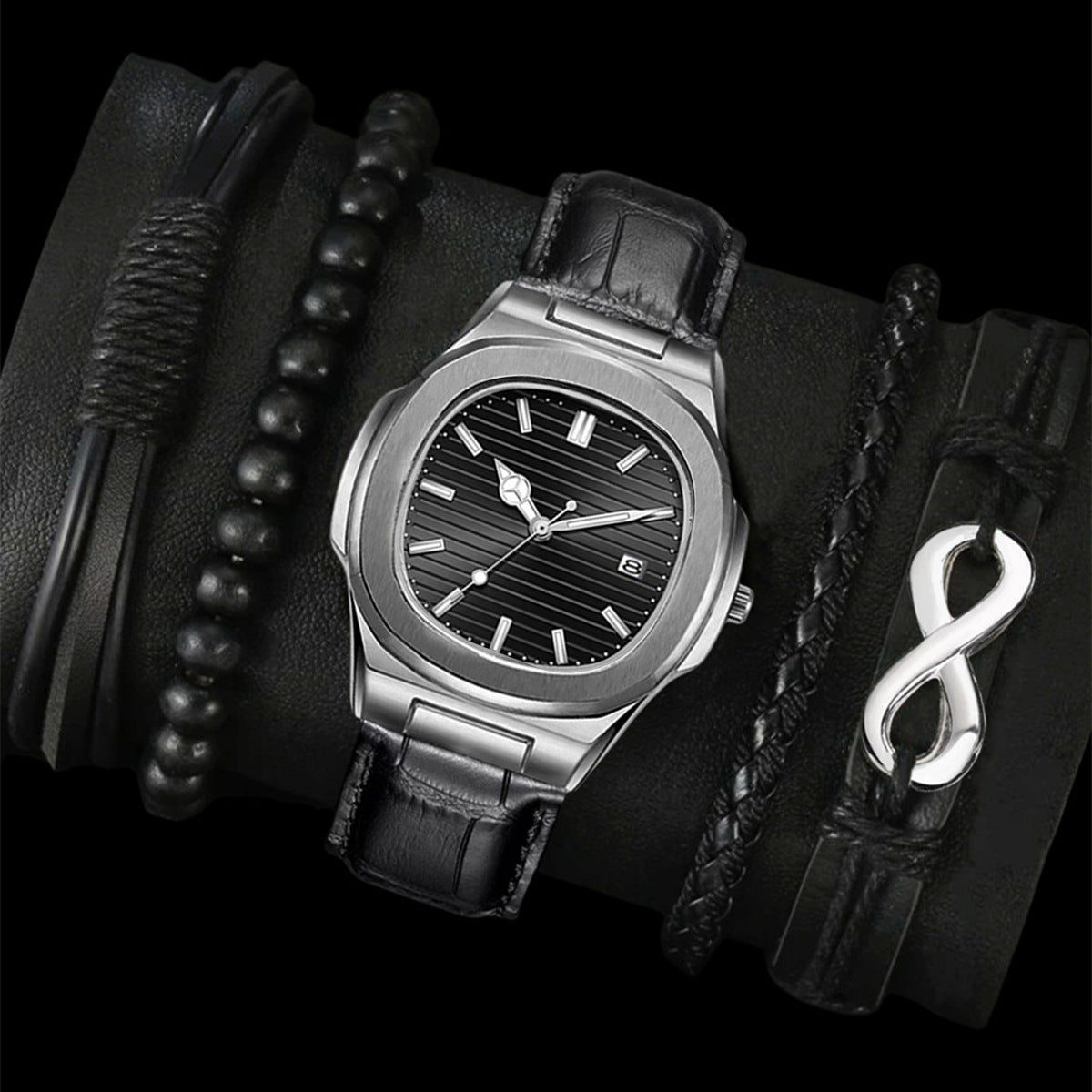 Classic Square Digital Watch with Steel Band