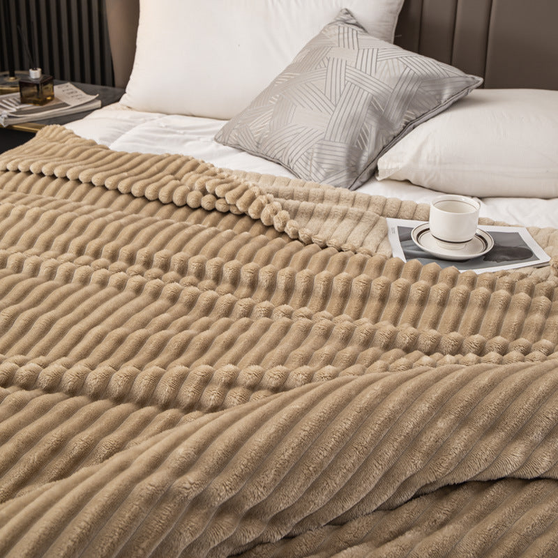 Soft Flannel Rabbit Fur Imitation Blanket