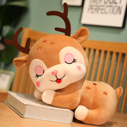 Soft Elk Plush Toy for Kids, Baby Soothing Deer Doll