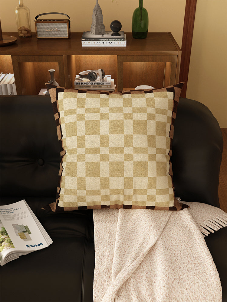 Retro Plaid Sofa Pillow Cushion, Home / Office Decor