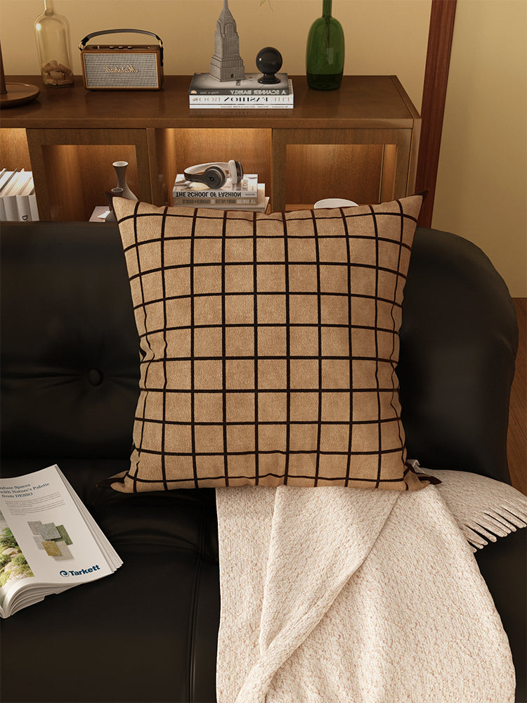 Retro Plaid Sofa Pillow Cushion, Home / Office Decor