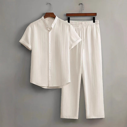 Men's casual short-sleeved suit set (two pieces)