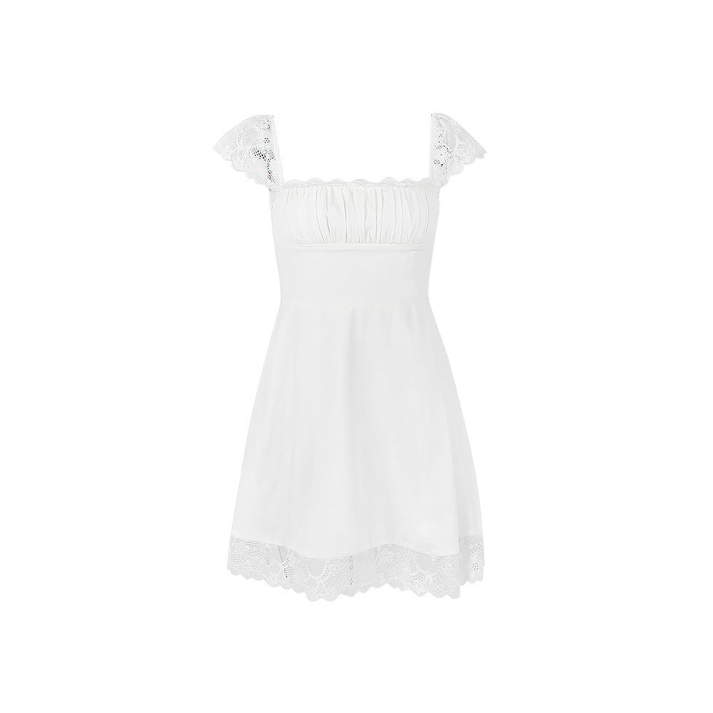 Slim-fit Backless Lace Dress