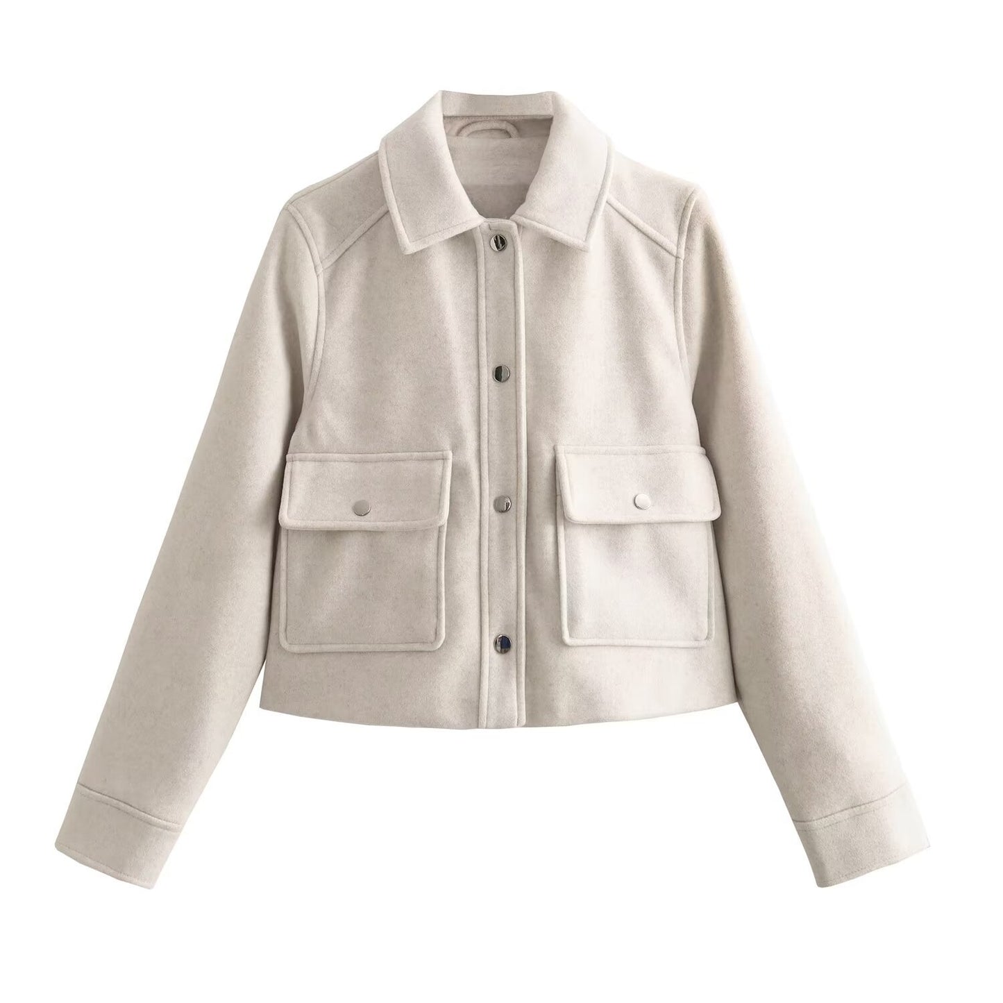 Lapel Side Zipper Short Bomber Jacket