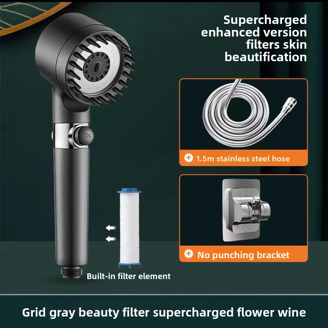 Shower head with water heater