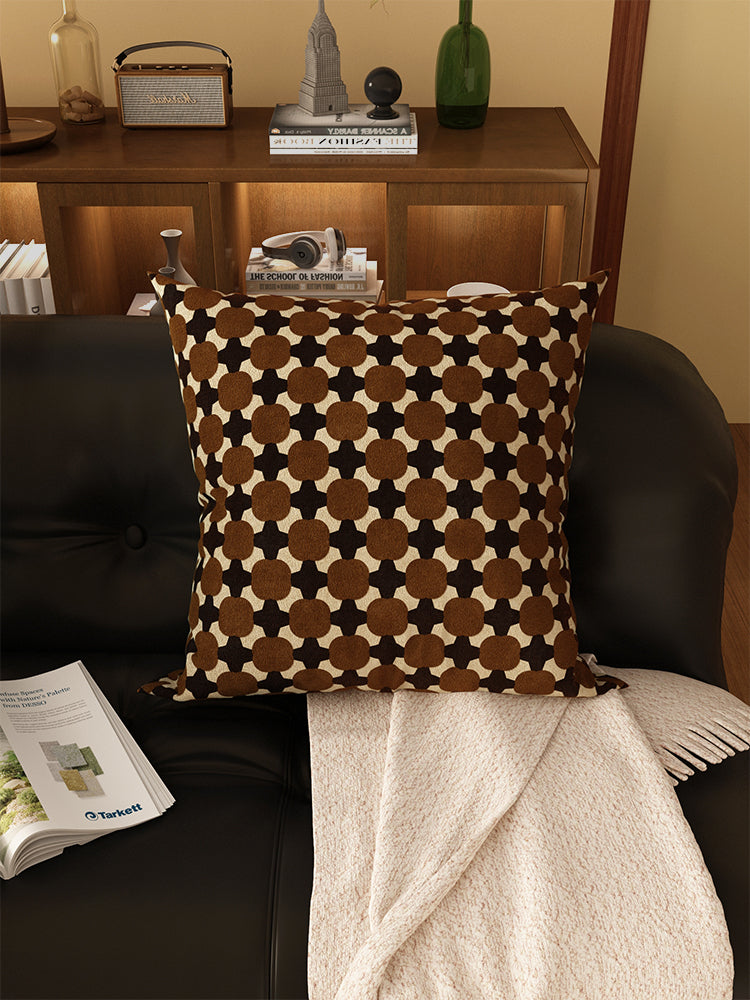 Retro Plaid Sofa Pillow Cushion, Home / Office Decor
