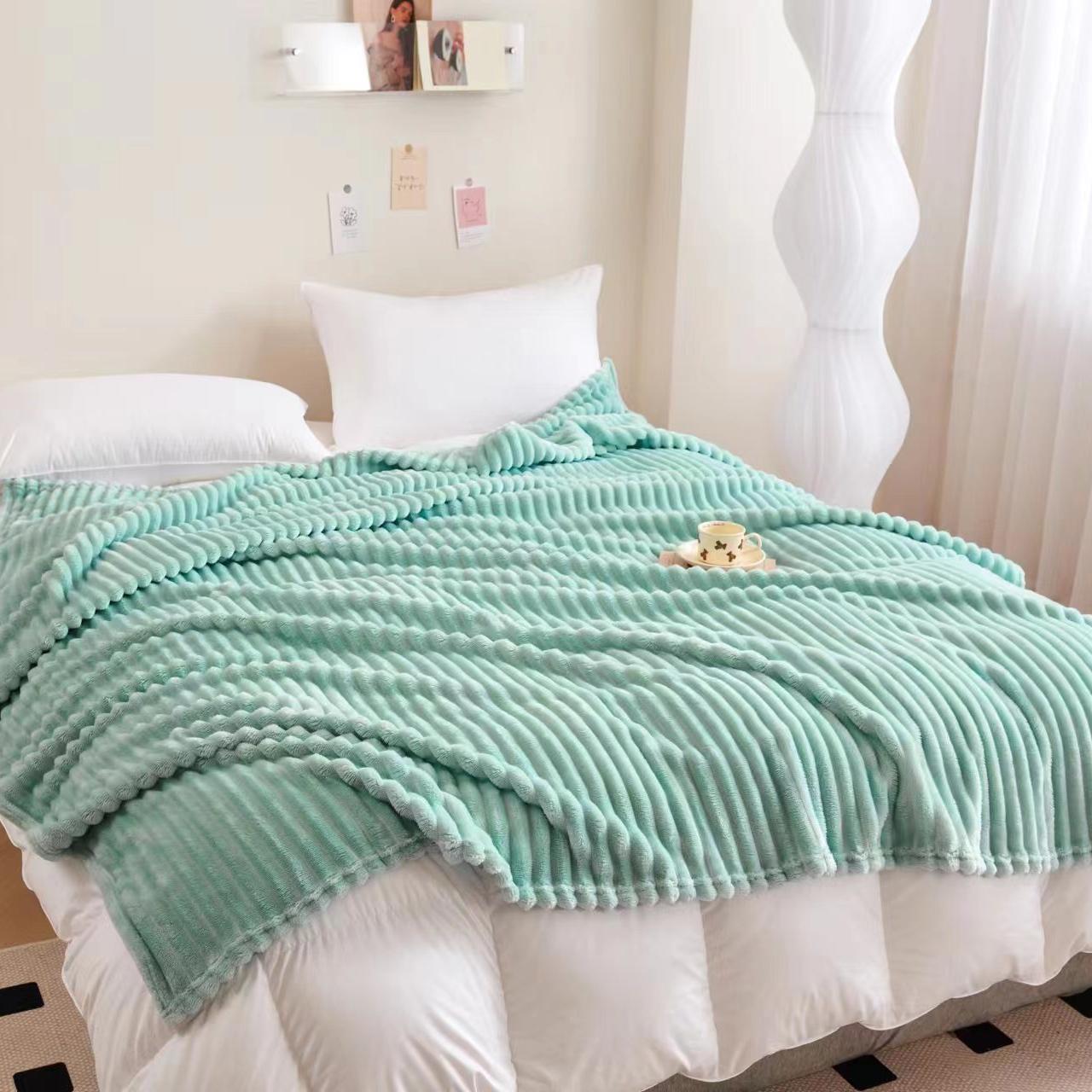Soft Flannel Rabbit Fur Imitation Blanket