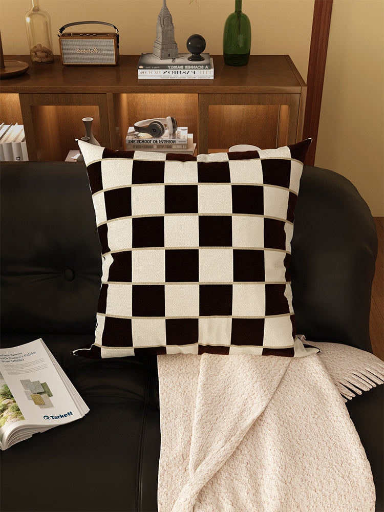 Retro Plaid Sofa Pillow Cushion, Home / Office Decor
