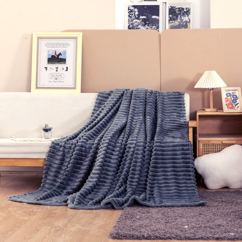 Soft Flannel Rabbit Fur Imitation Blanket