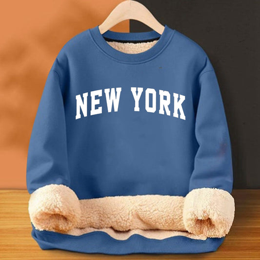 A warm jacket with a hood over the head