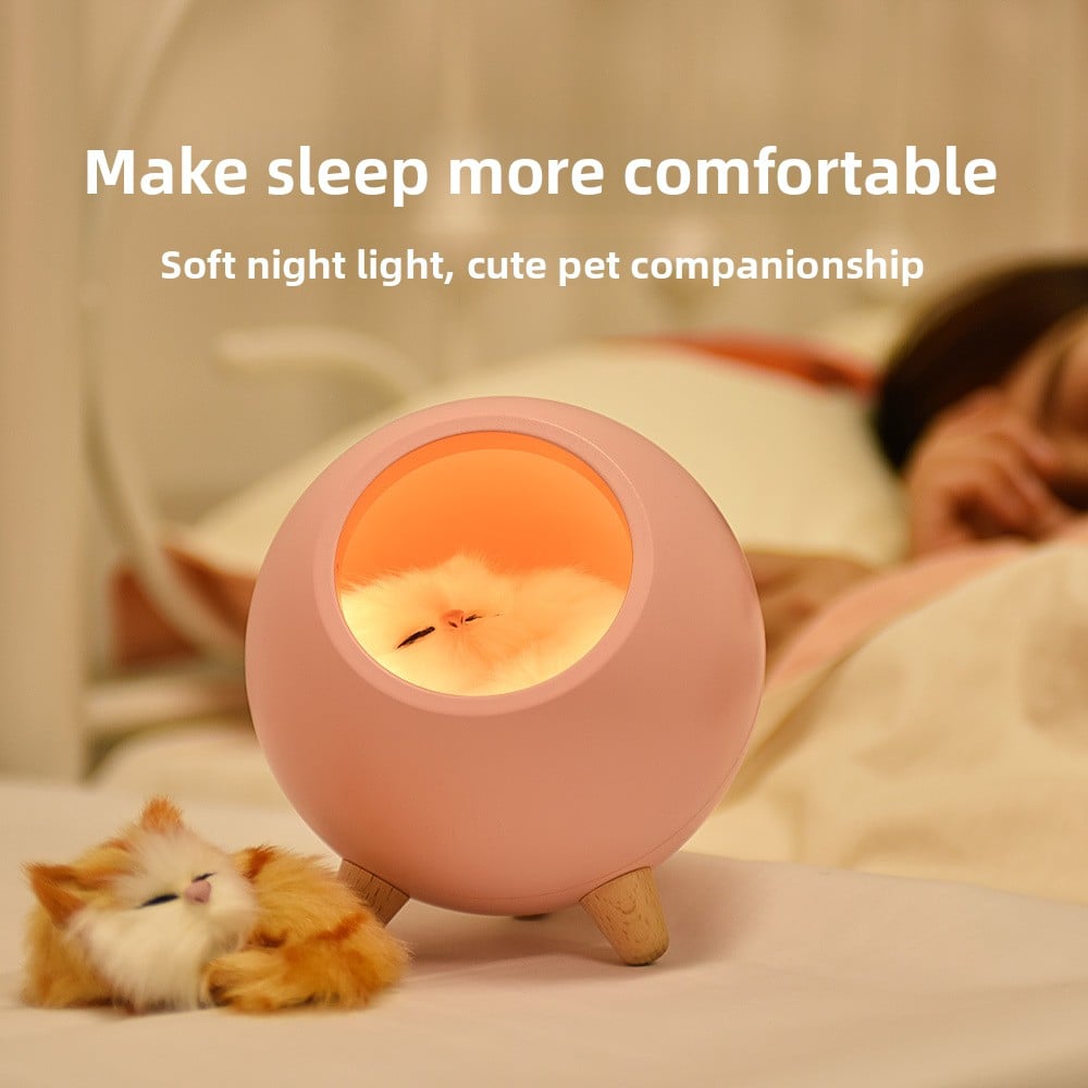 A cartoon cat bed atmosphere night light for girls
