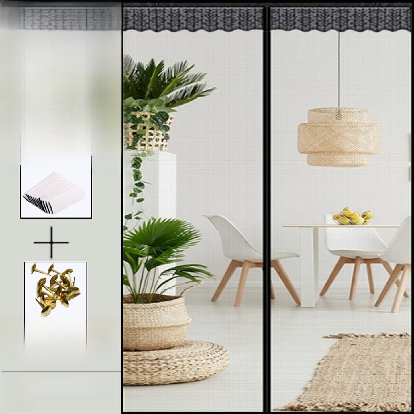 Magnetic Mesh Door Curtain with Anti-Mosquito Design