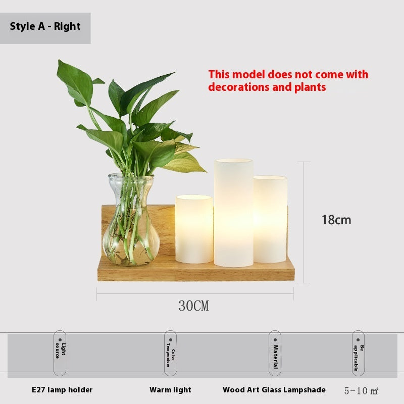 Simple Wooden Wall Lamp Bedroom Bedside Lamp