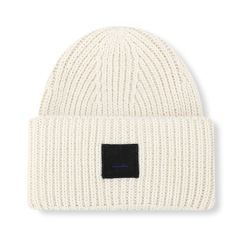 Square Smiley Wool Knitted Winter Hat