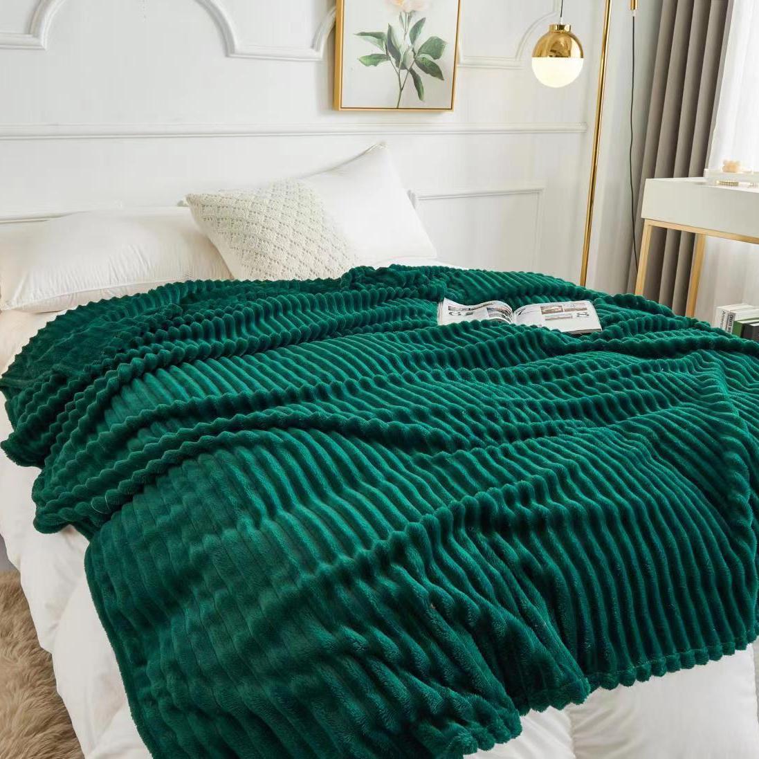 Soft Flannel Rabbit Fur Imitation Blanket
